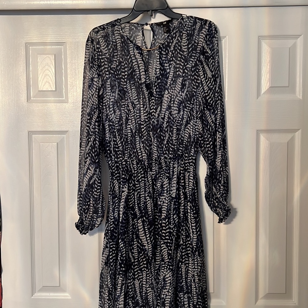 H&M Long Sleeve Printed Maxi Dress
